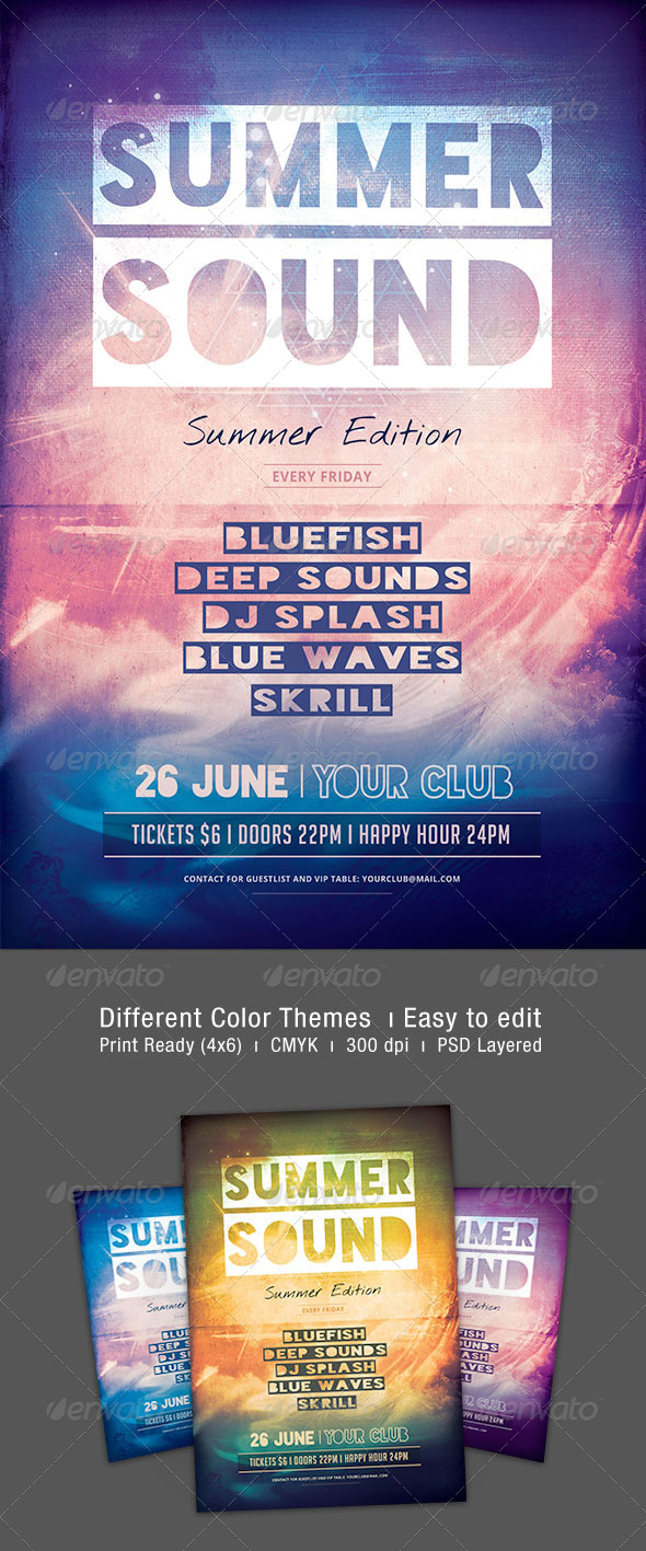 Summer Sound Flyer - Clubs & Parties Events