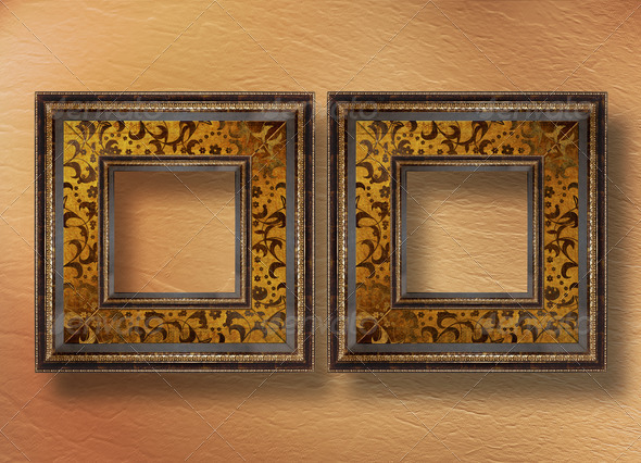 Old grunge frames Victorian style on the abstract background wit