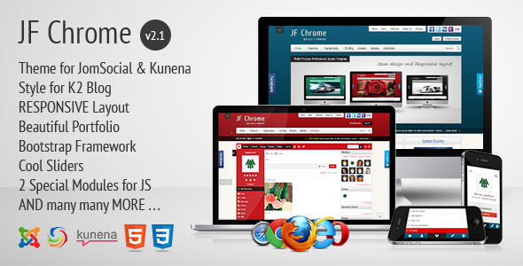 JF Chrome Joomla Kunena JomSocial Template JF Chrome Joomla Kunena JomSocial Template