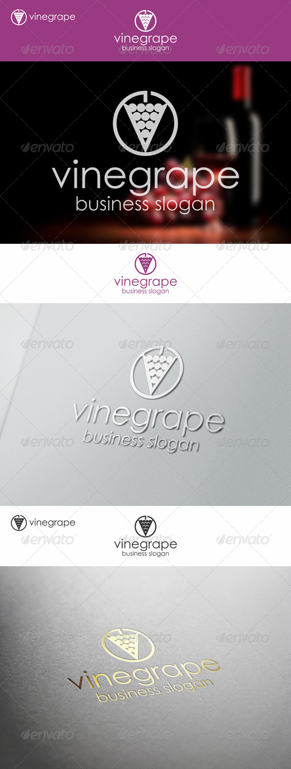 Vine Grape - Wine Logo - Food Logo Templates