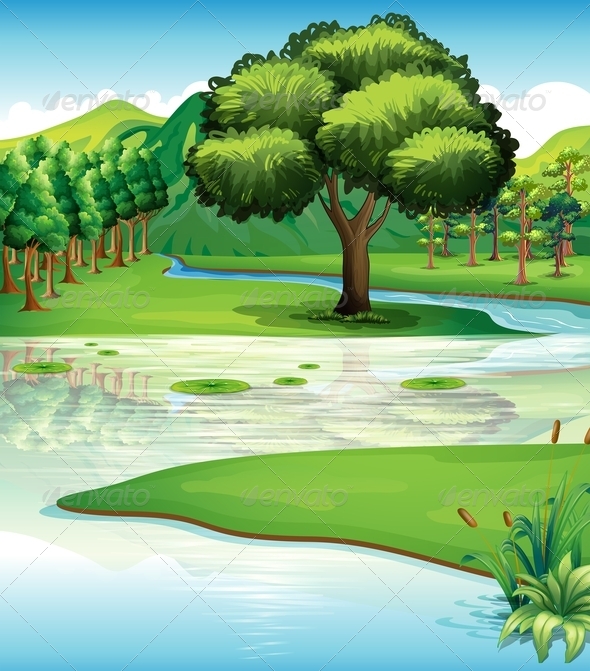 Landscape with Trees and River Landscape with Trees and River