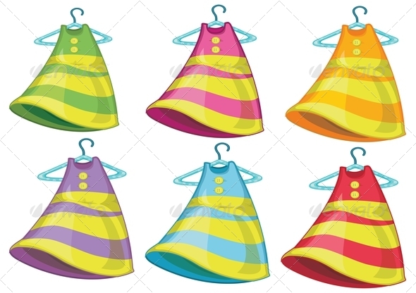 Six colourful dresses Six colourful dresses