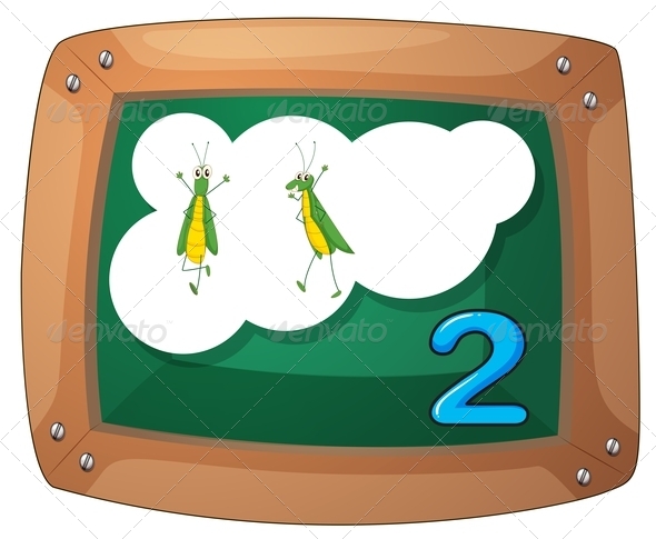Blackboard with two grasshoppers Blackboard with two grasshoppers