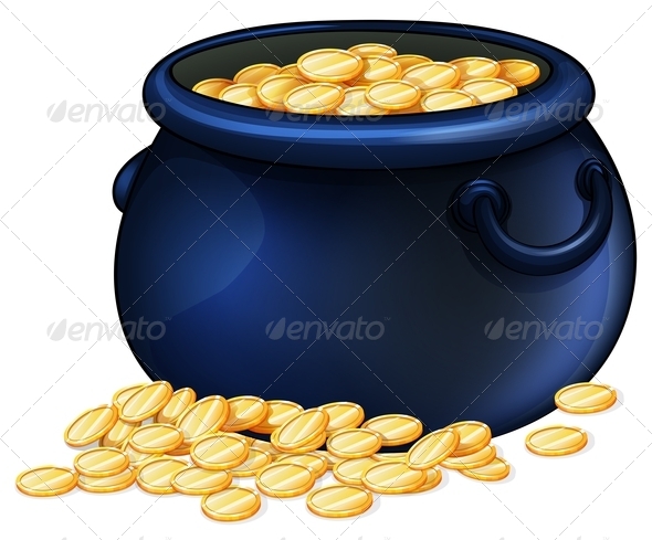 Pot of gold coins Pot of gold coins