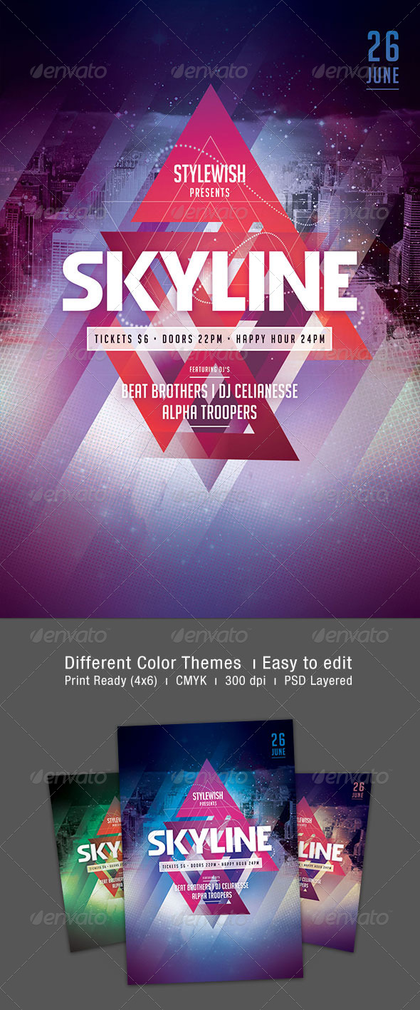 Skyline Flyer - Clubs & Parties Events