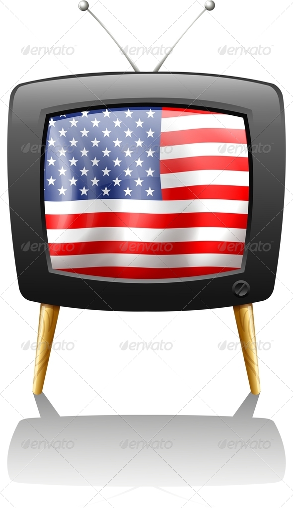 Television with USA Flag