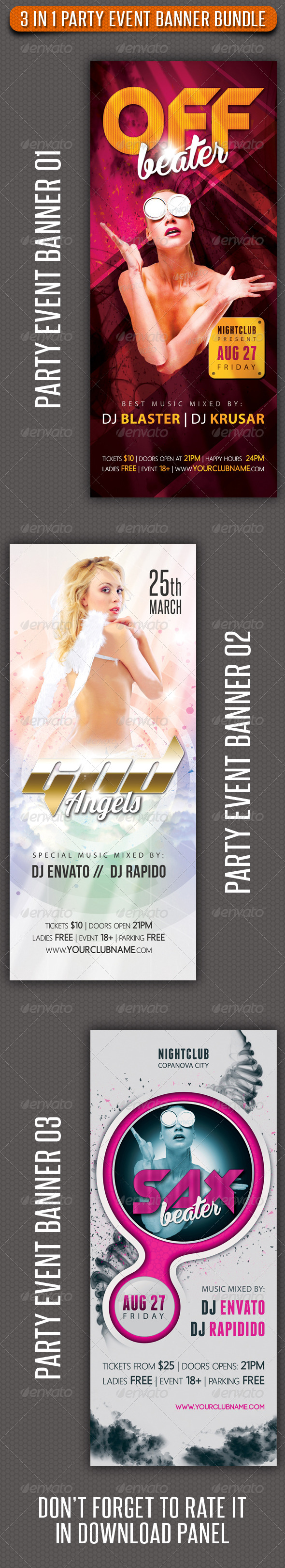 3 in 1 Party Event Banner Bundle 02 3 in 1 Party Event Banner Bundle 02