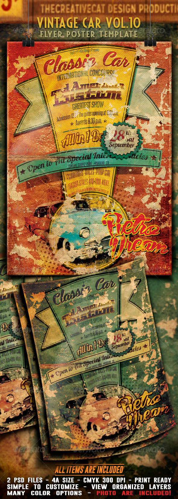 Vintage Car Flyer Poster Vol 10 Vintage Car Flyer Poster Vol 10