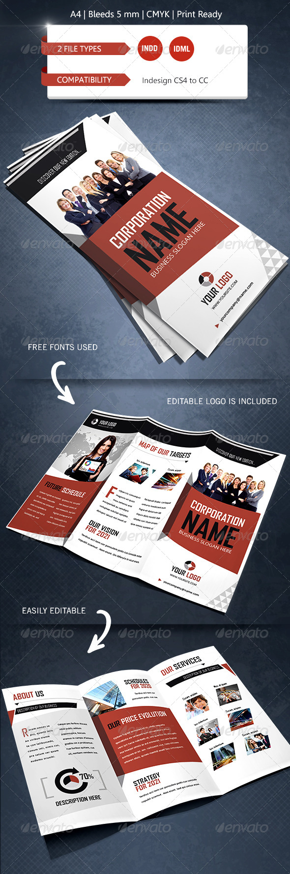 Creative & Corporate Trifold Brochure Template Creative & Corporate Trifold Brochure Template