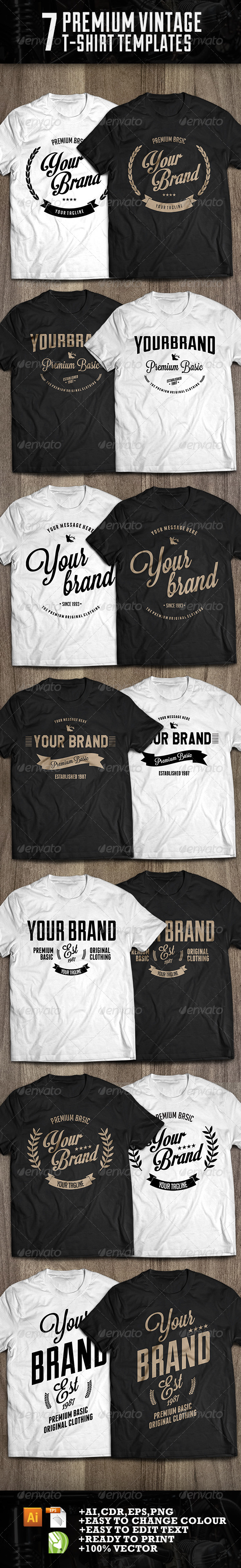 7 premium t-shirt template 7 premium t-shirt template