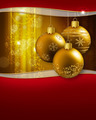 Photo of golden christmas baubles | Free christmas images