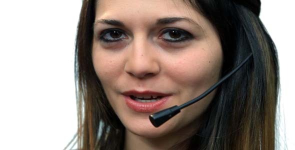 Business Call Center Woman Talking Business Call Center Woman Talking