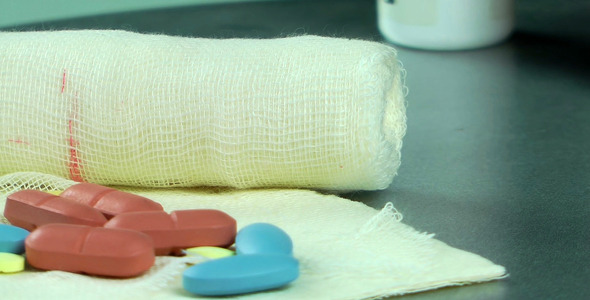 Pills on Gauze Bandage 1 Pills on Gauze Bandage 1