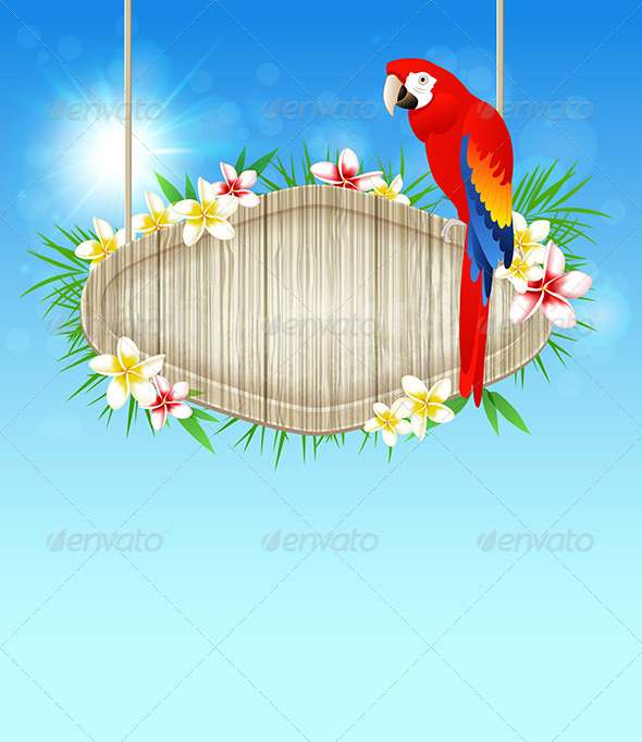 Background with Red Parrot Background with Red Parrot