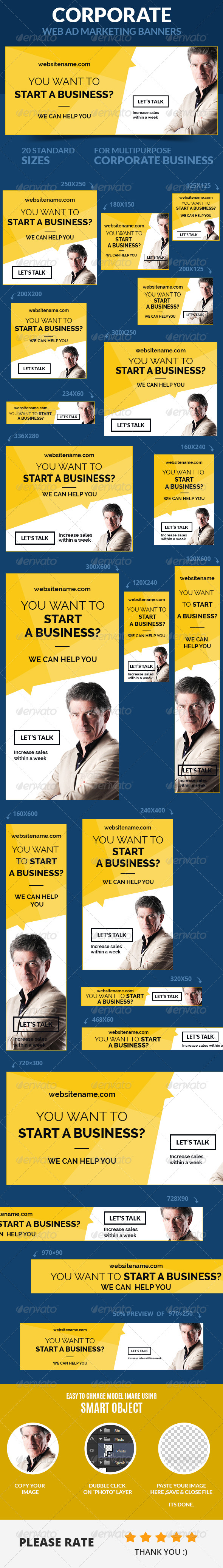 Corporate Web Ad Marketing Banners Corporate Web Ad Marketing Banners