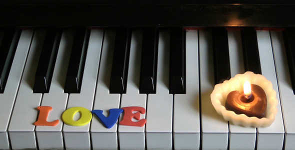 Love on Piano Keys and Candle Light 3 Love on Piano Keys and Candle Light 3