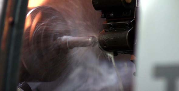 Lathe Factory Machine Working On Steel Lathe Factory Machine Working On Steel