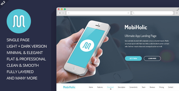 MobiHolic - Ultimate App Landing Page Template