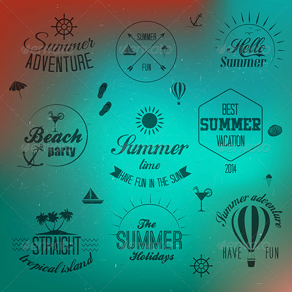 Summer Holidays Design Elements Summer Holidays Design Elements
