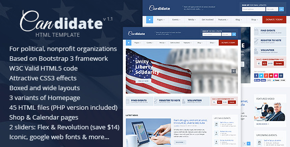 Candidate - Political/Nonprofit HTML Theme - Political Nonprofit