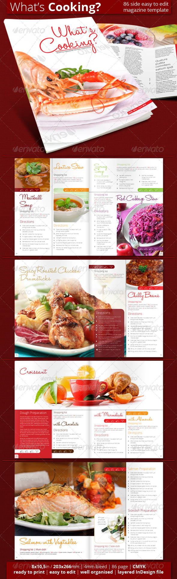 What's Cooking - Magazines Print Templates