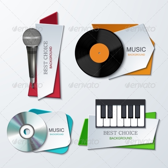 Modern Music Banners Set Modern Music Banners Set