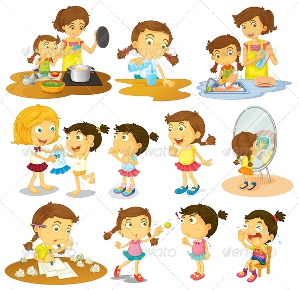 Young girl in various poses Young girl in various poses
