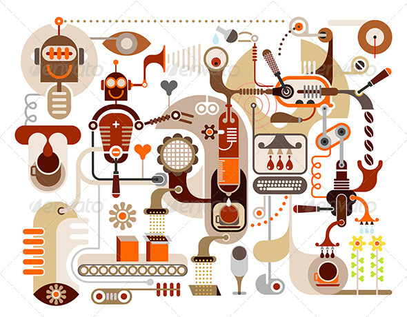 Coffee Factory Abstract Illustration Coffee Factory Abstract Illustration