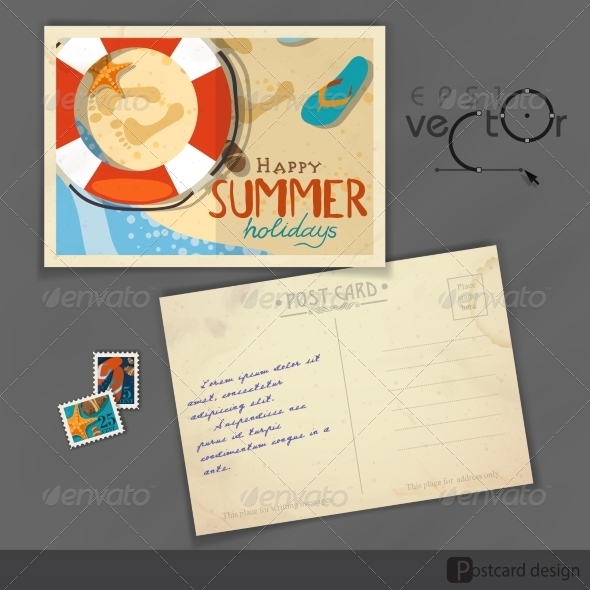 Old Postcard Design Template Old Postcard Design Template