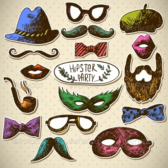 Hand Drawn Hipster Design Elements Hand Drawn Hipster Design Elements
