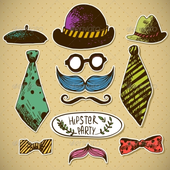 Hand Drawn Hipster Design Elements Hand Drawn Hipster Design Elements