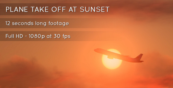 Plane Takeoff at Sunset Plane Takeoff at Sunset