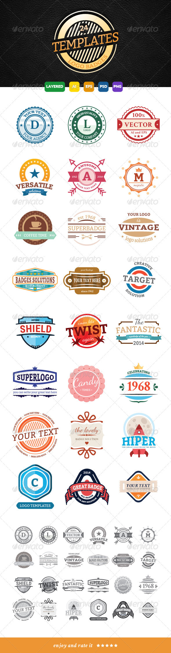 24 Modern and Flat Logo Badge Designs 24 Modern and Flat Logo Badge Designs