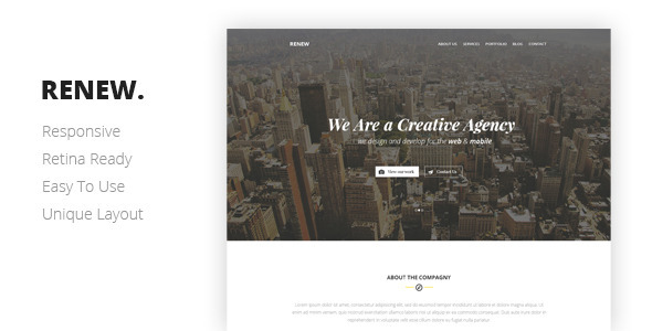 RENEW Creative One Page Template