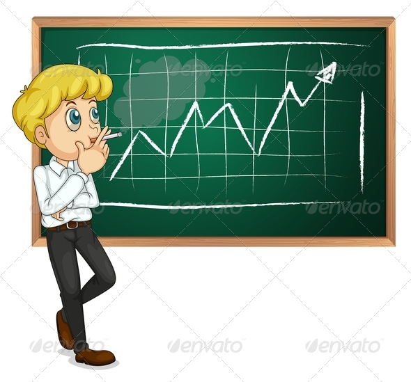 Man Smoking in Front of Chart Man Smoking in Front of Chart