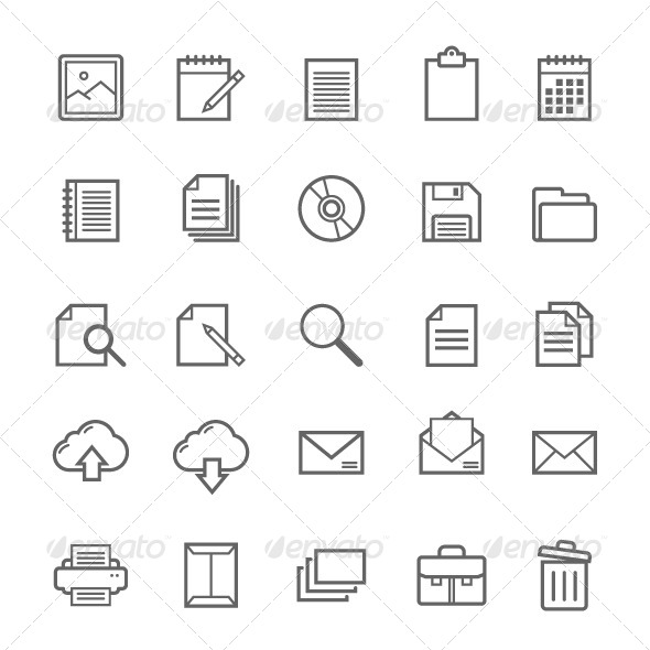 25 Outline Stroke Document Icons 25 Outline Stroke Document Icons