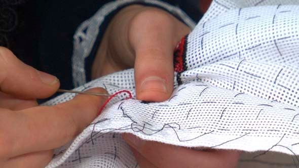 Close-up Of Hand Embroidery Pattern 1 Close-up Of Hand Embroidery Pattern 1