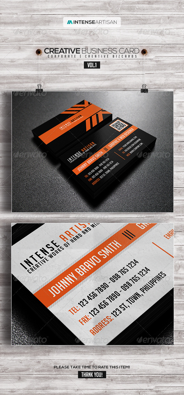 Intense Artisan Business Card - Vol 1 - Corporate Business Cards