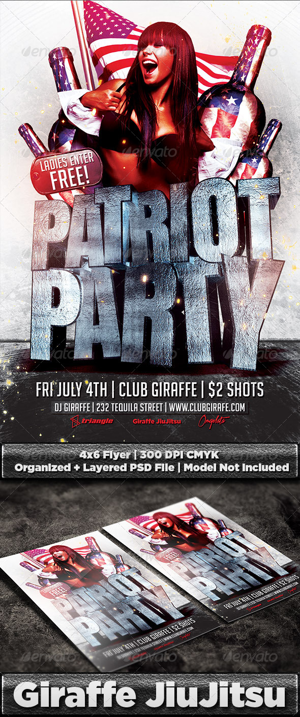 Patriot Party Flyer Template PSD