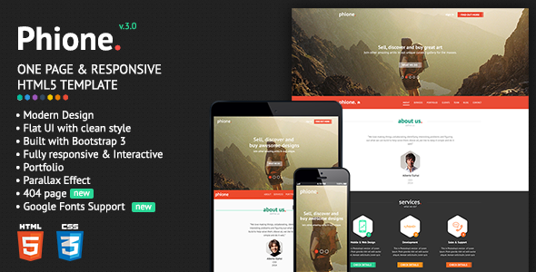 Phione Onepage Parallax Responsive HTML Template Phione Onepage Parallax Responsive HTML Template
