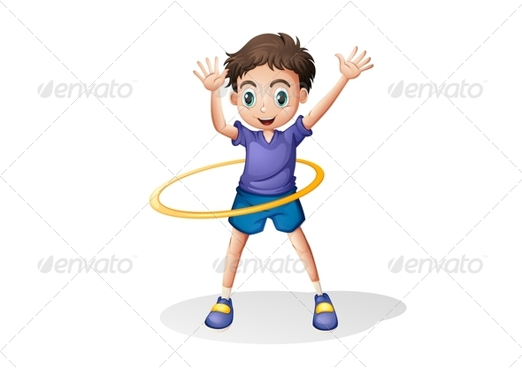 Boy Playing Hulahoop Boy Playing Hulahoop