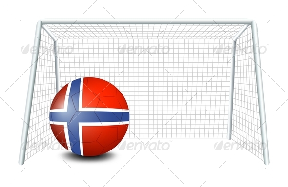 A Soccer Ball with the Flag of Norway