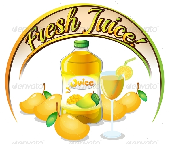 Fresh Mango Juice Label