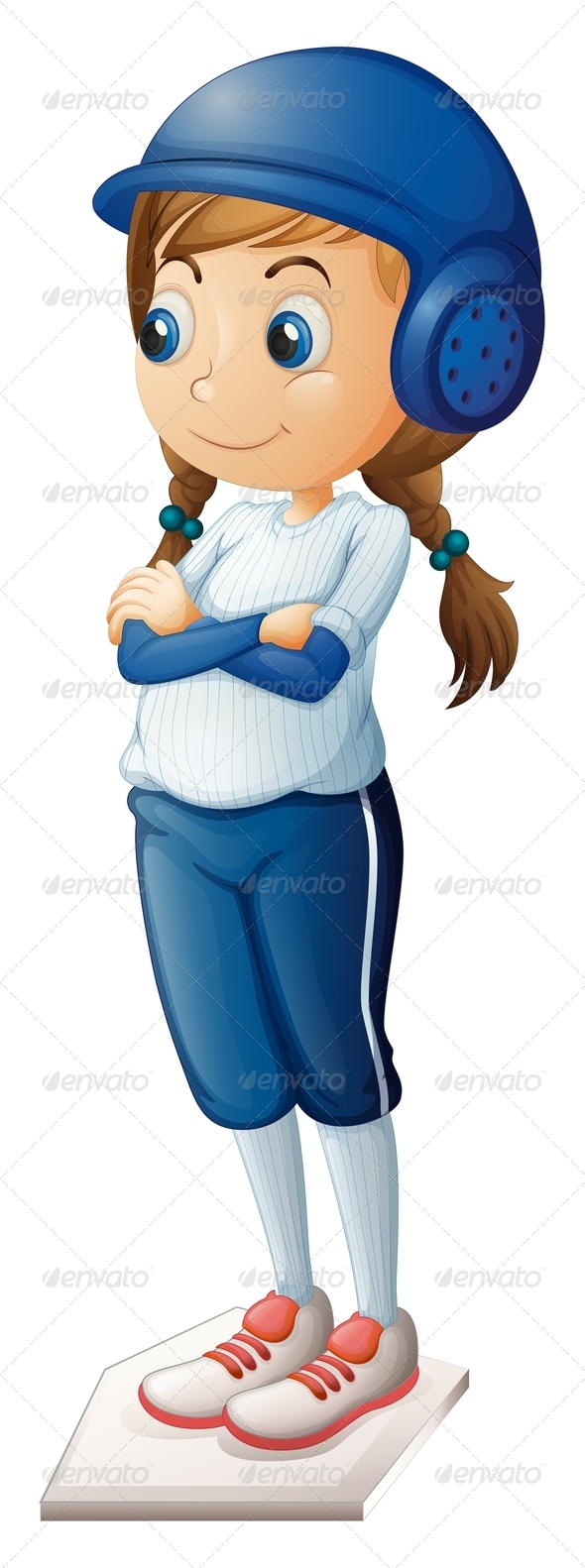 A Female Baseball Player Wearing a Blue Uniform A Female Baseball Player Wearing a Blue Uniform