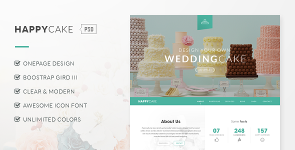 HappyCake - Onepage Business PSD