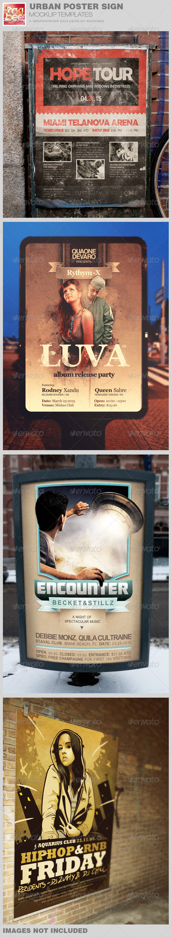 Urban Poster Sign Mockup Templates Urban Poster Sign Mockup Templates