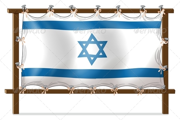 A Wooden Frame with the Israel Flag