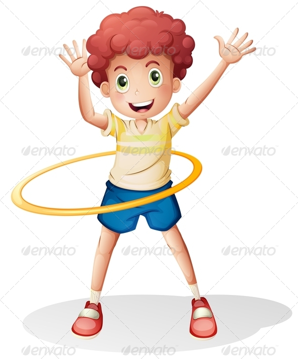Boy Playing with Hulahoop Boy Playing with Hulahoop