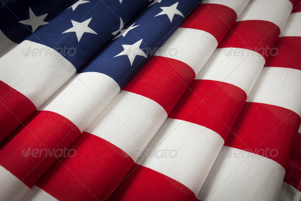 Folded American Flag Abstract.