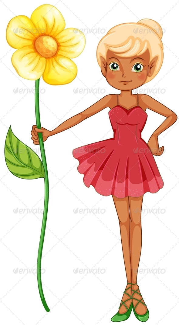 Fairy Holding Flower